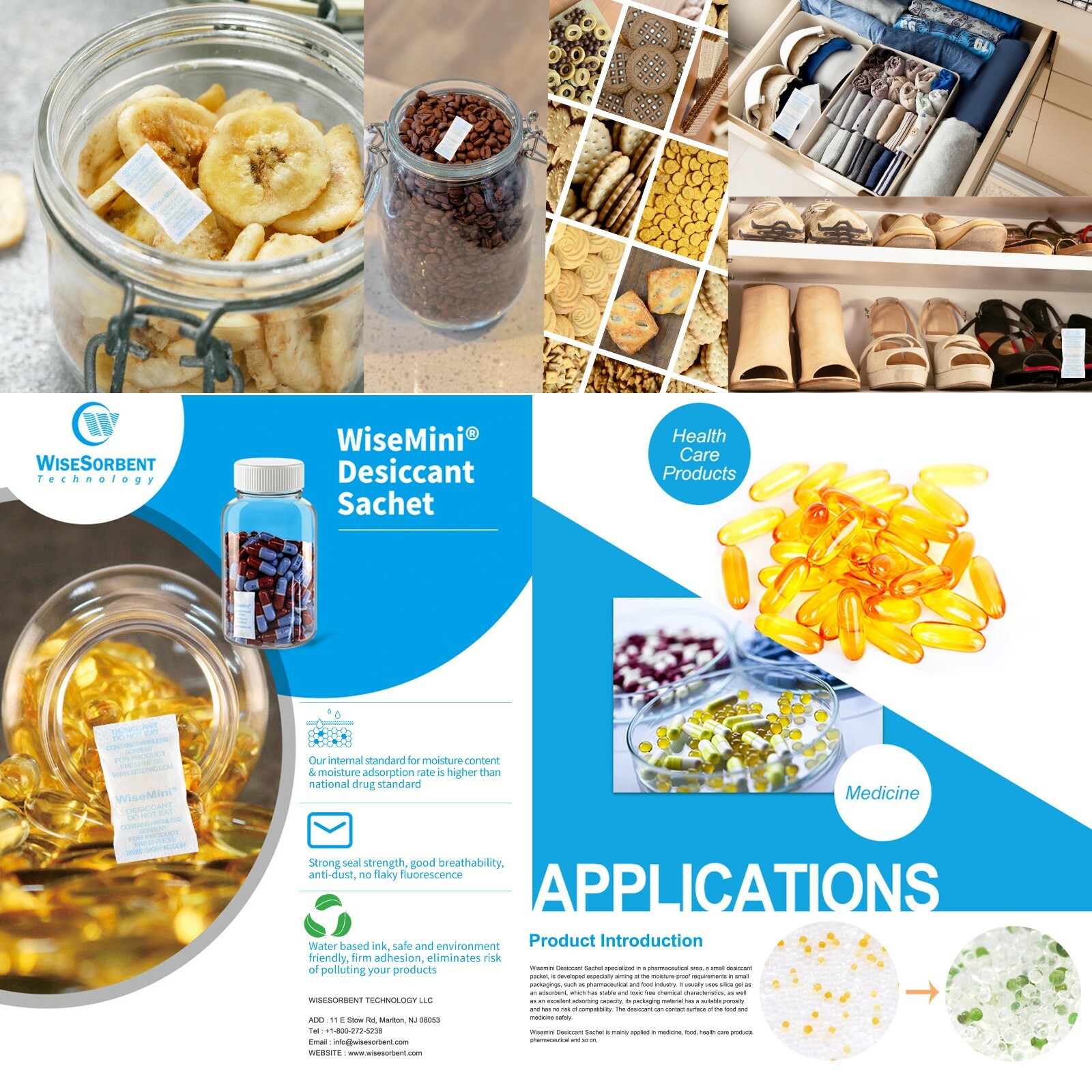 0.5 Gram 300 Pack Silica Gel Packets Color Indicating Dessicant Food Grade NP