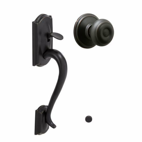 Schlage Camelot Entry Door Handle with Georgian Door Knob FE285 CAM GEO