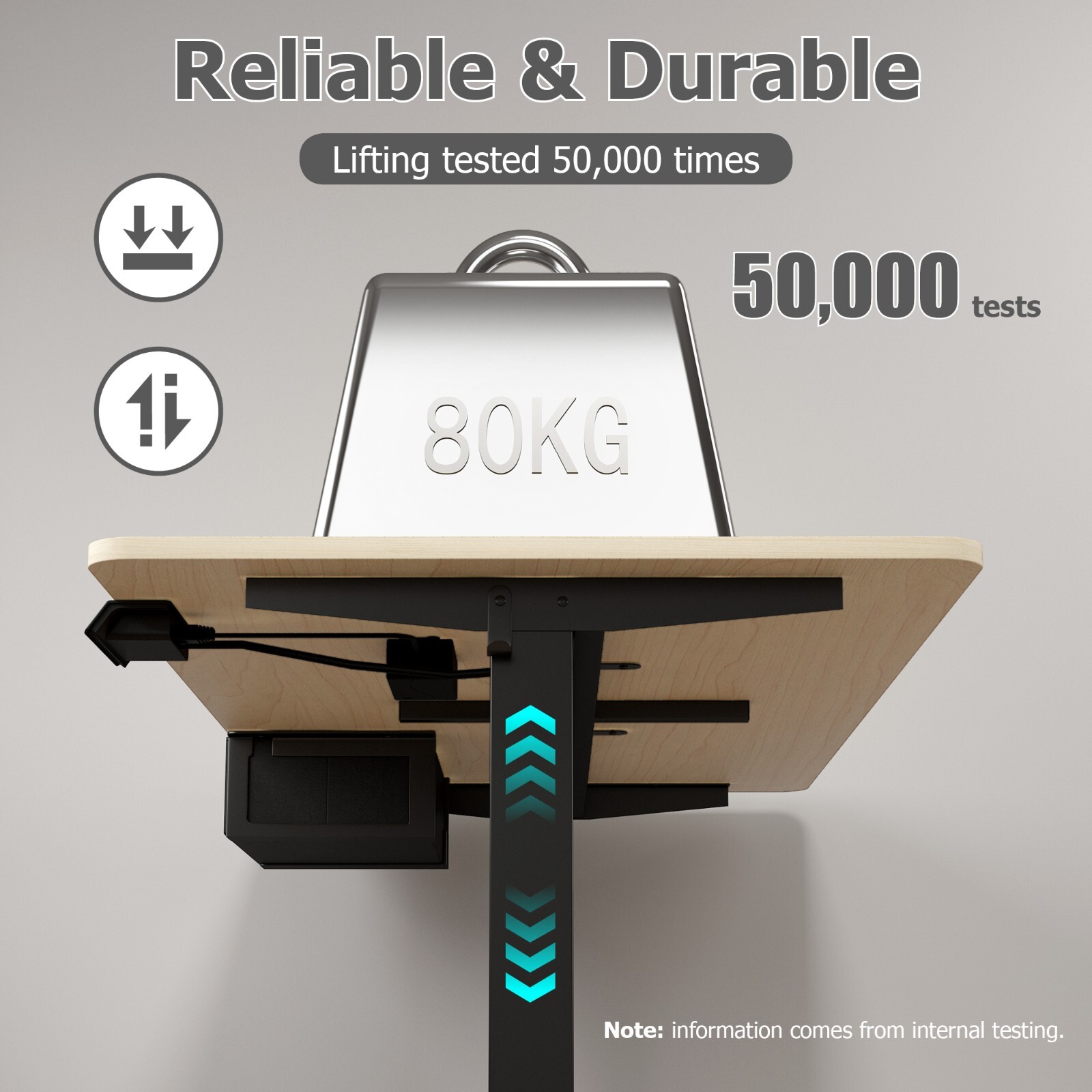 Height Adjustable Electric Standing Desk w/ USB A-Charging Port and Desk Drawer