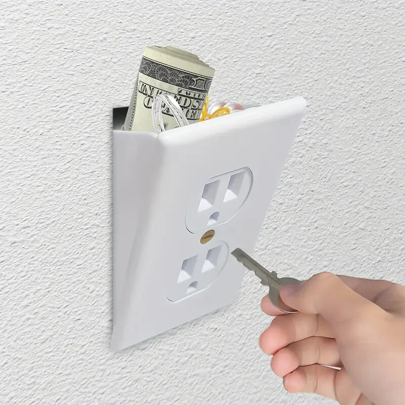 Hidden Wall Safe Outlet Discreet Storage for Valuables, Keys & Jewelry Safe Box