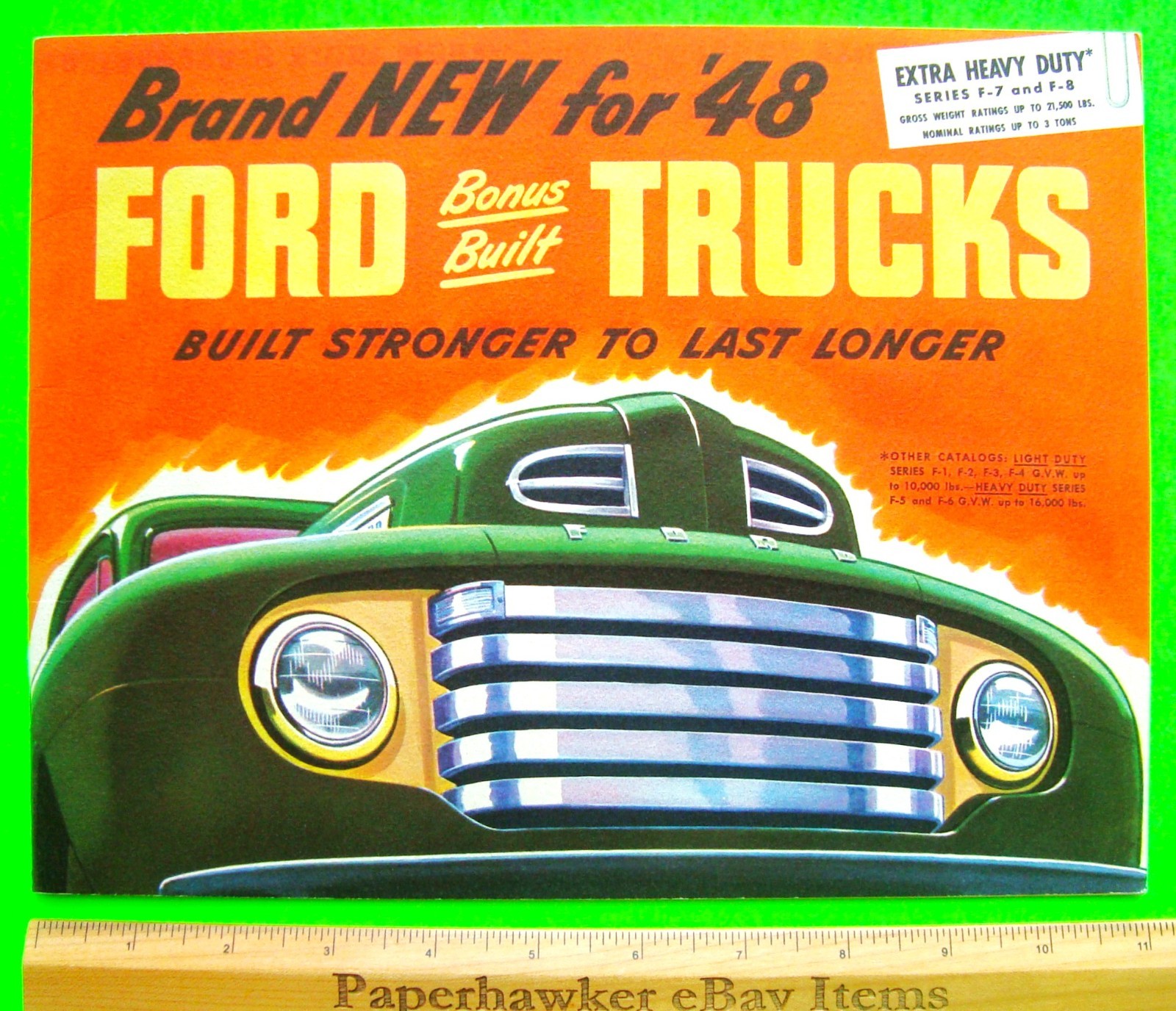 1948 FORD HEAVY-DUTY TRUCK DLX 28-pg COLOR CATALOG Brochure BIG RIG SERIES Xlnt+