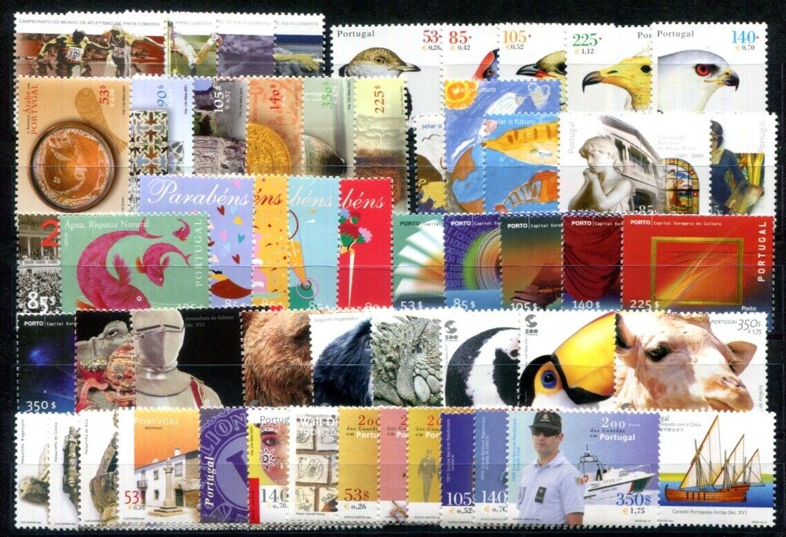 PORTUGAL 2001 2477-2557ex ** MNH VINTAGE Near COMPLETE 59 VALUES (00182