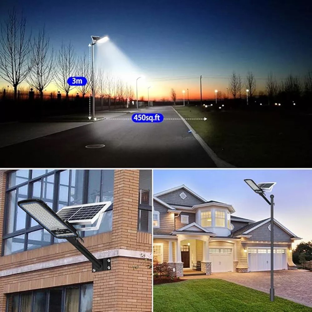 Commercial Solar Street Lights Outdoor Dusk-to-Dawn Solar High Bright Aluminum