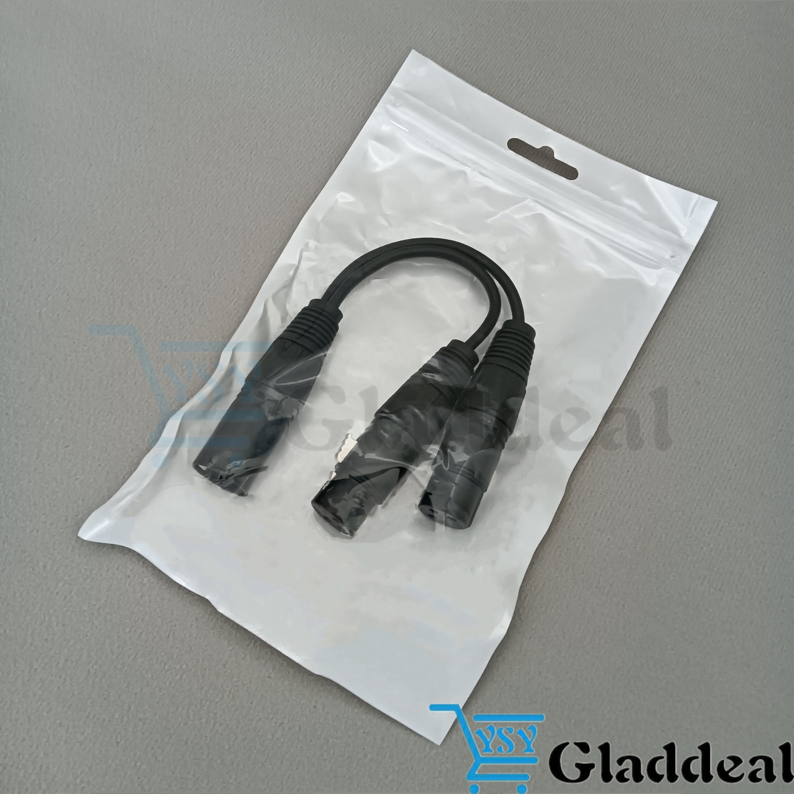 3-Pin XLR Male Plug to Dual 2 Female 16 AWG Jack Y Splitter Mic DJ Cable Adaptor