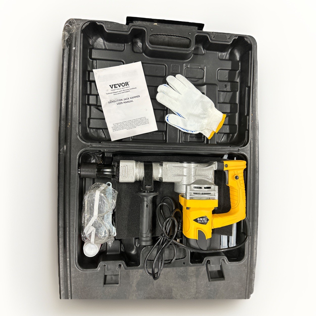 Demolition Jack Hammer, 1400W Electric Jackhammer Heavy Duty, 2900 BPM Jack Hamm