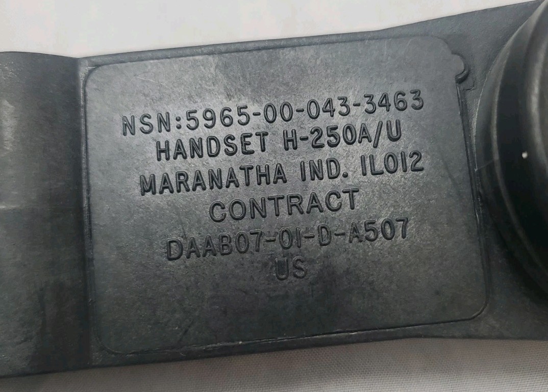 Military H-250 A/U Radio VRC PRC Field Radio Handset ~New