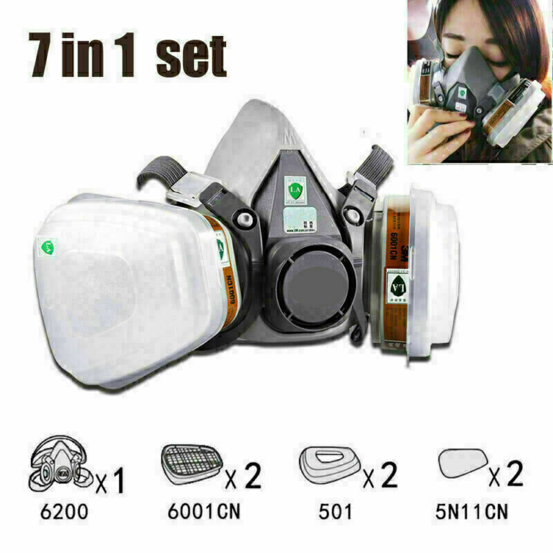 PRO 6200 Half Face Gas Mask Cover Painting Spraying Respirator Work Facepiece