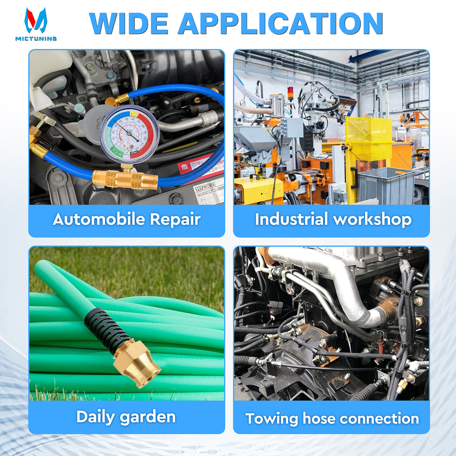 MICTUNING 43PCS Brass DOT Air Brake Line Fittings Assortment Air Hose Repair Kit