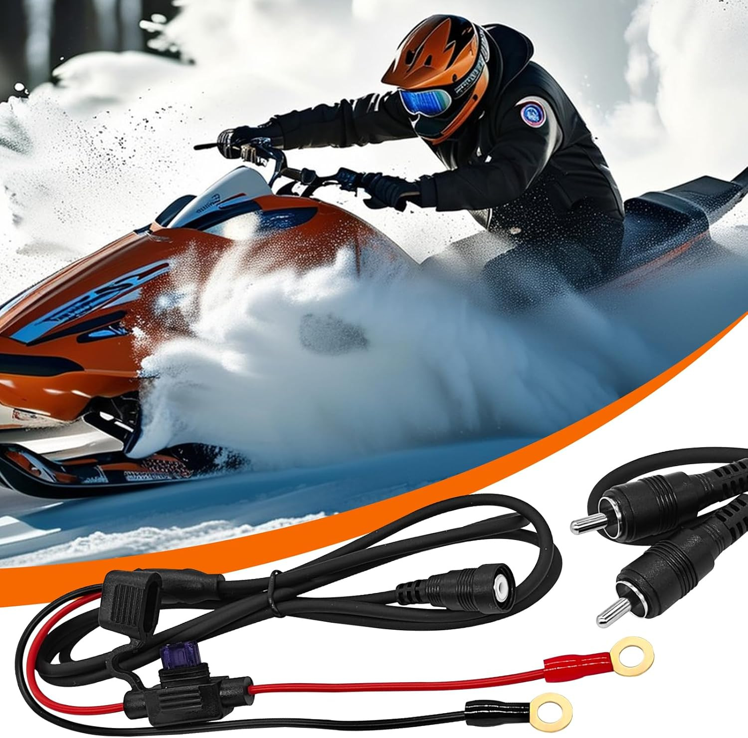 Snowmobile Helmet Heated Shield Cord, RCA Plug Heated Cord for Heated Most Elect