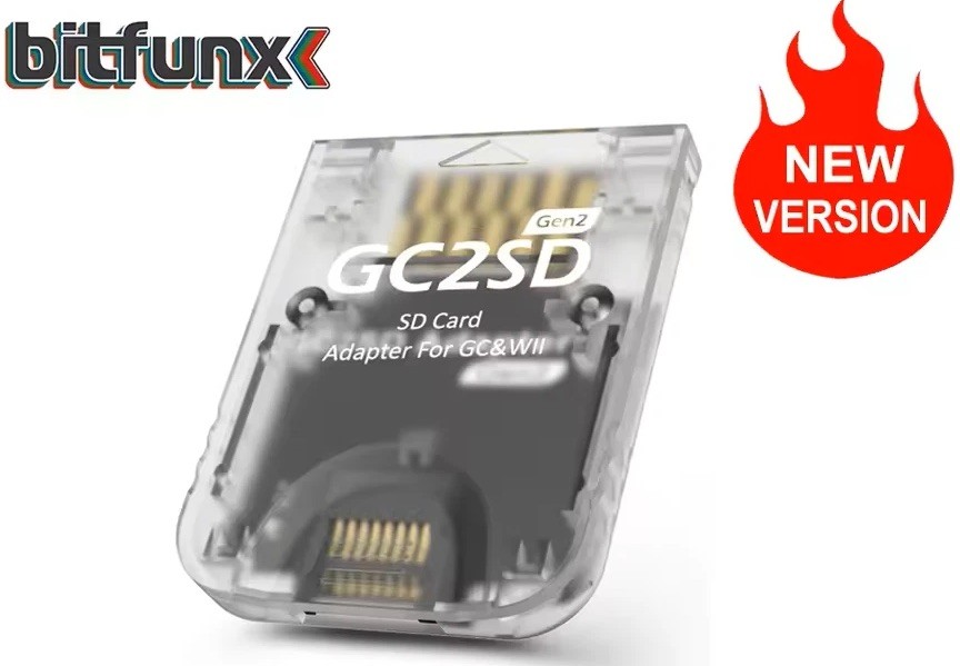 Bitfunx GC2SD Gen2 Swiss MicroSD Card Adapter for Nintendo GameCube and Wii