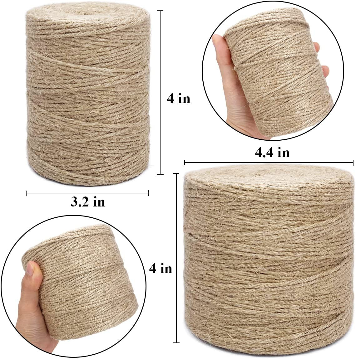 500FT Jute Twine Rope 3mm 6ply Natural Thick Garden Twine String Heavy Duty f...