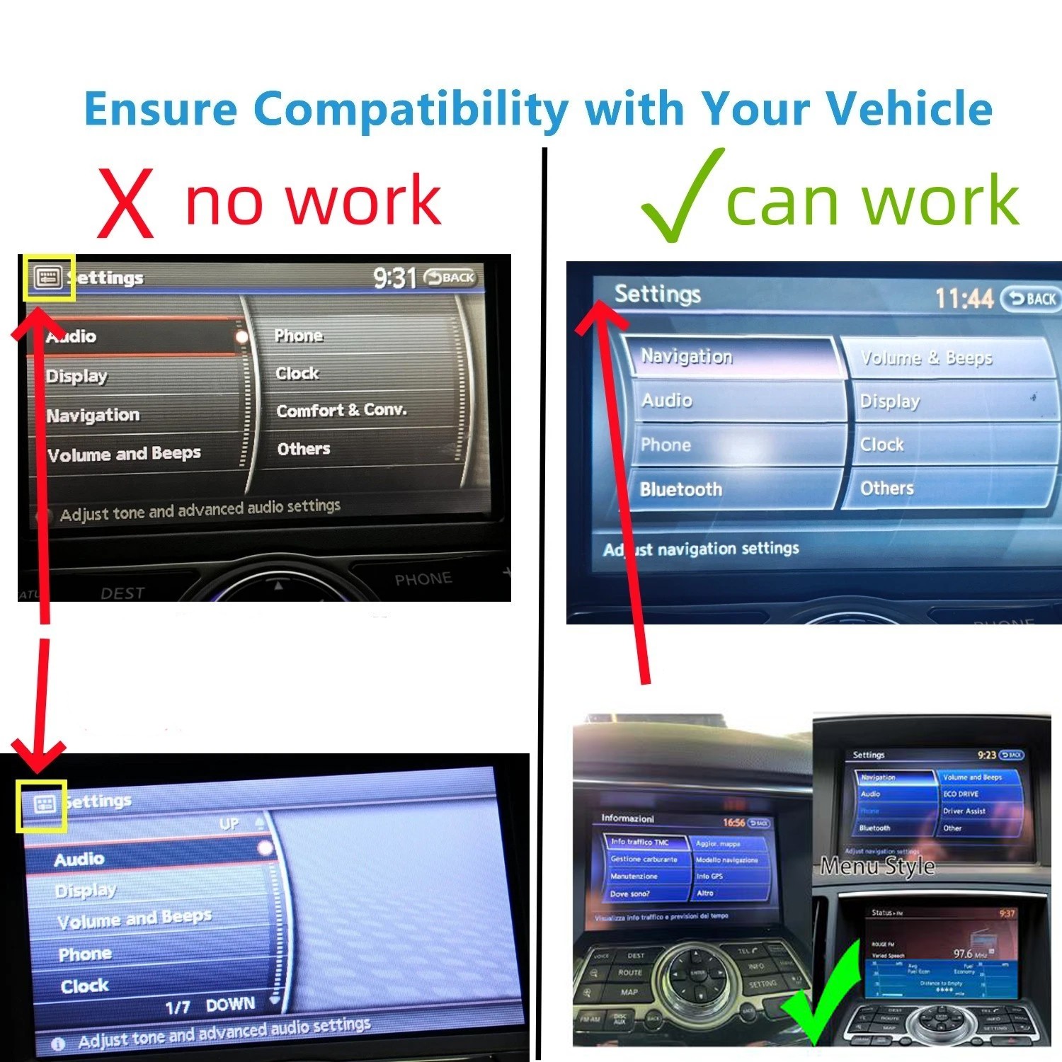 Wireless Apple Carplay, Android Auto, Mirroring, For Infiniti Q70 QX60 2015-2019
