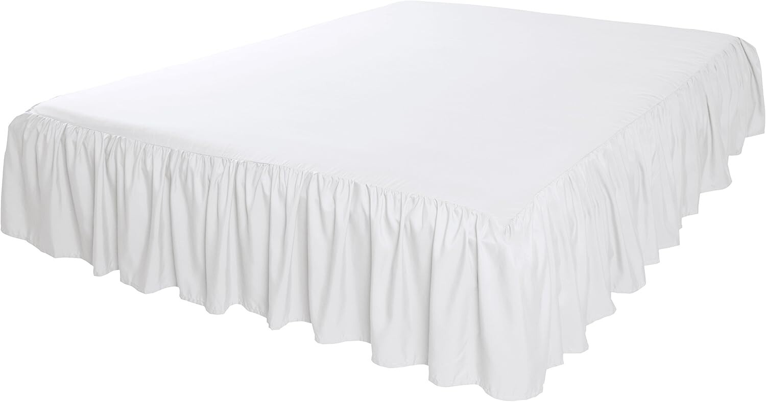 Queen Bed Skirt 100% Polyester 16" Drop Ruffled Classic Easy Care Stylish