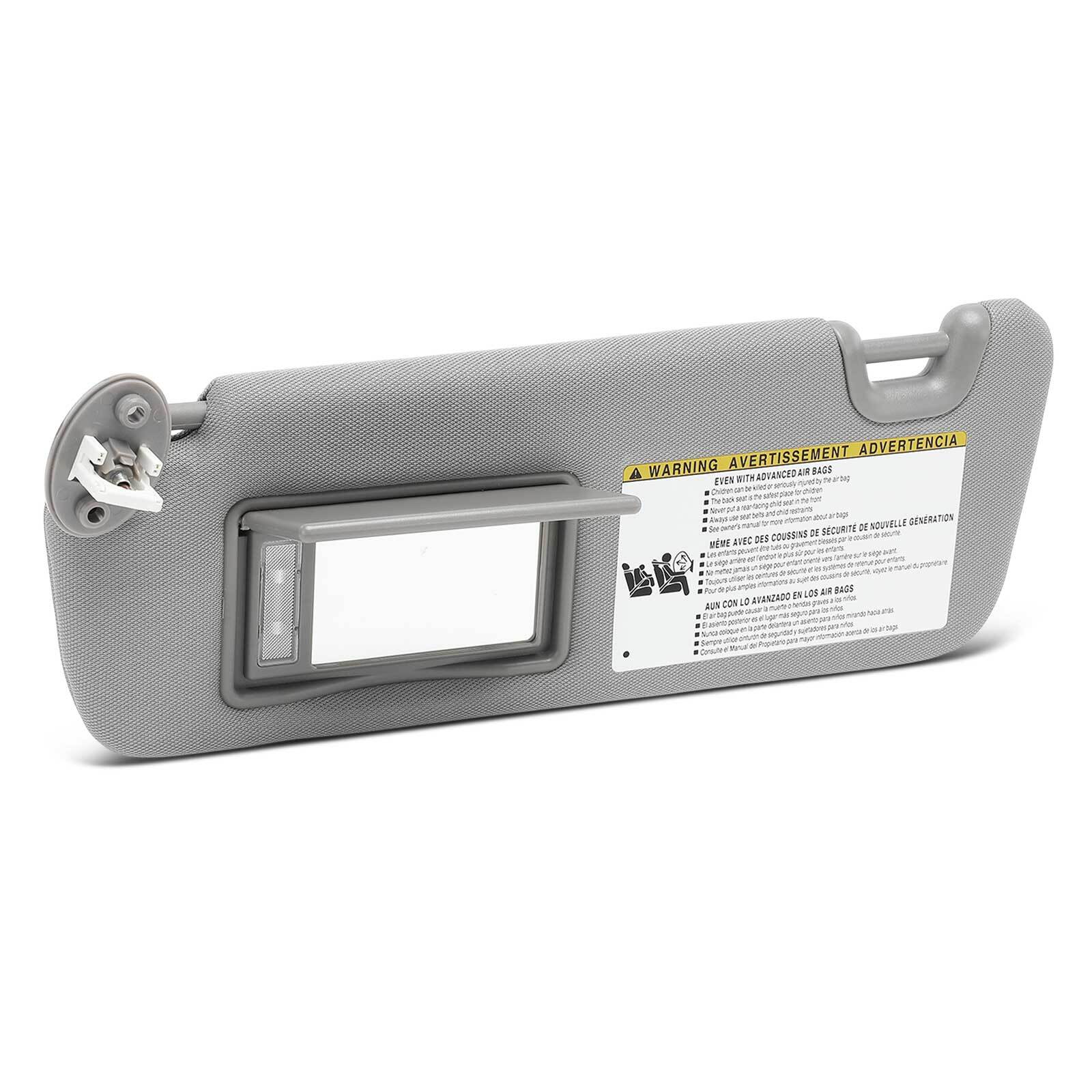 Gray Left Driver Sun Visor with Mirror & Light for Toyota Highlander 2014-2019