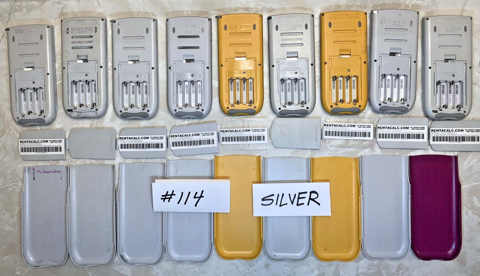 Bulk Lot of 9 TI-84 Plus Silver Ed. Graphing Calculators Working Wholesale #114