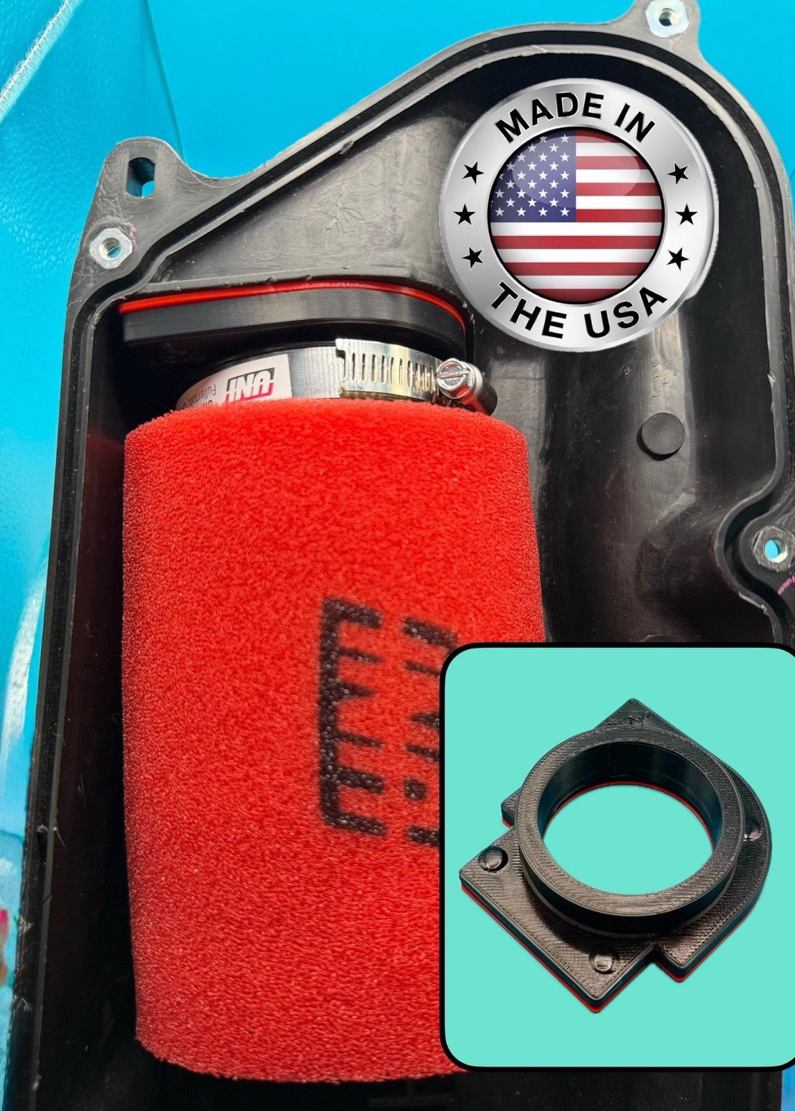 Yamaha Warrior 350 Wolverine Grizzly 600 660 Intake Air Box Filter Adapter Kit