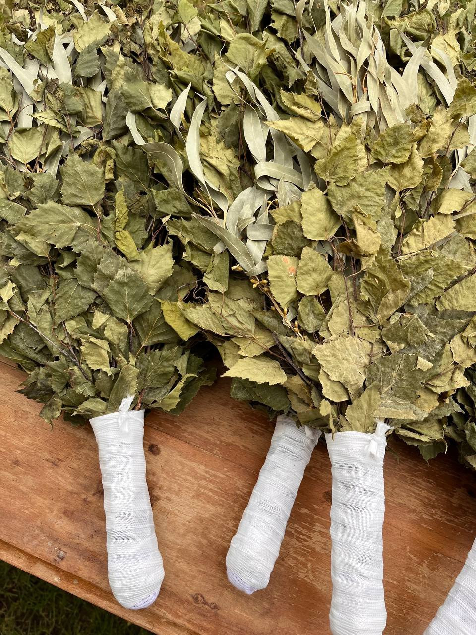 12 Birch + Eucalyptus brooms 2025 sauna banya venik Eiche whisks eco Ukrainian