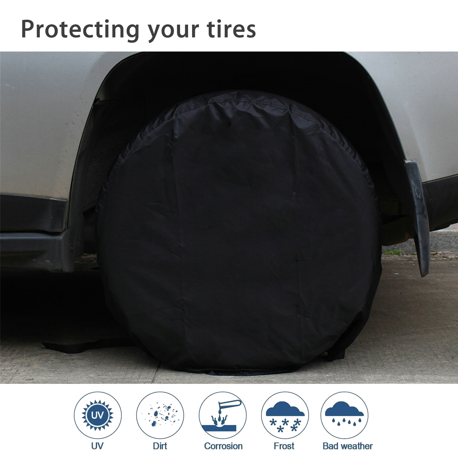 4PCS 30-32'' Waterproof Tire Covers Wheel&Tyre RV Trailer Camper Sun Protector