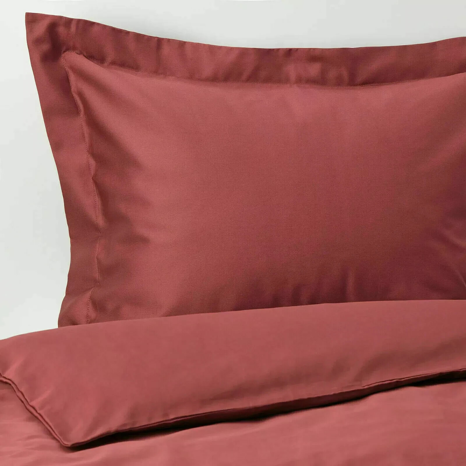 New Ikea LUKTJASMIN Twin Duvet cover + pillowcase, Red-Brown