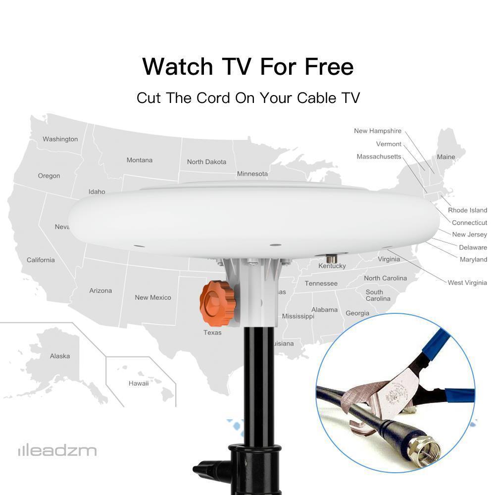 360° Home Video Omni-Directional Outdoor Amplified TV Antenna HDTV 1080P 4K