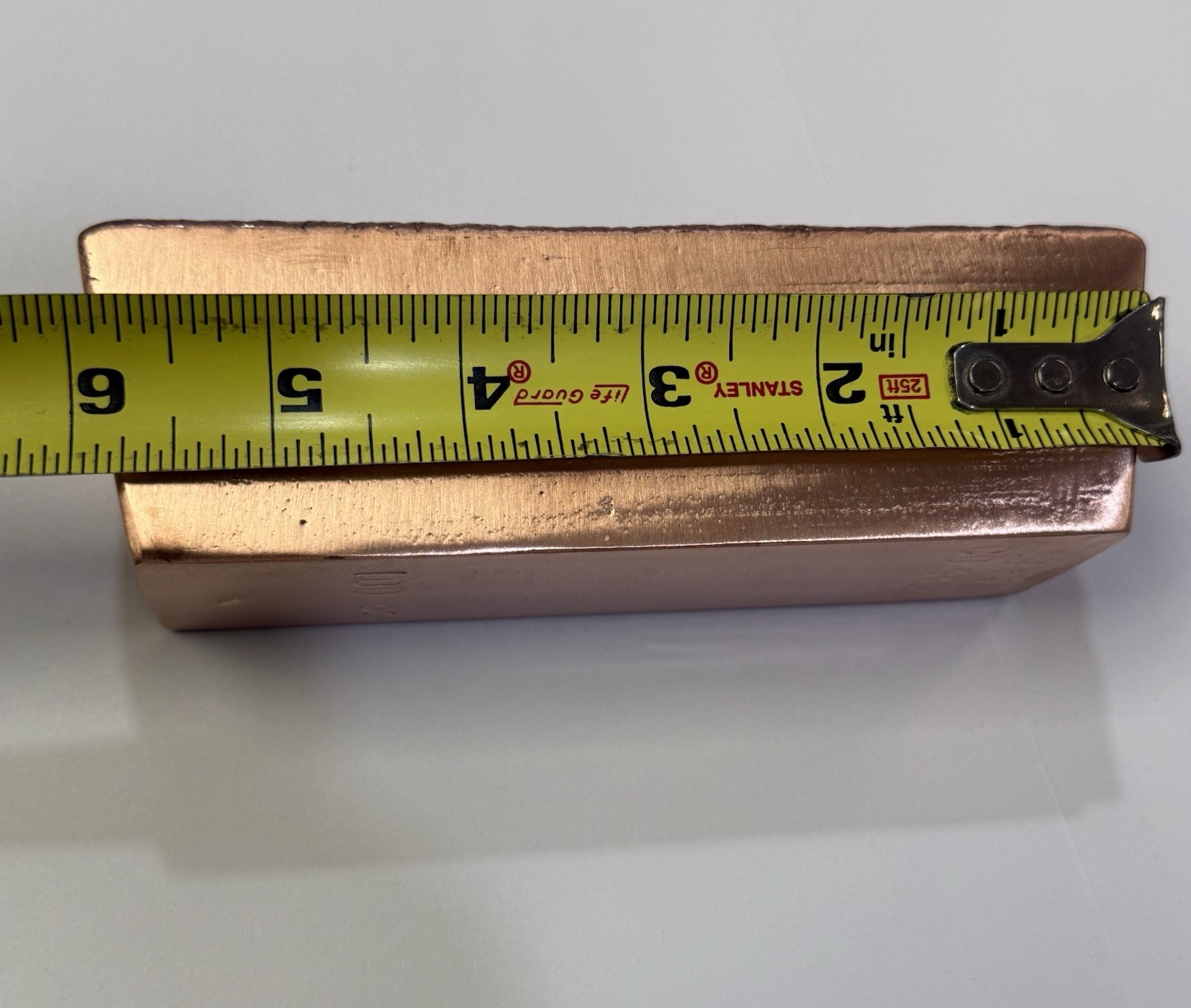 Beautiful 100 Oz Solid .999 Poured Copper Bar - Polished!