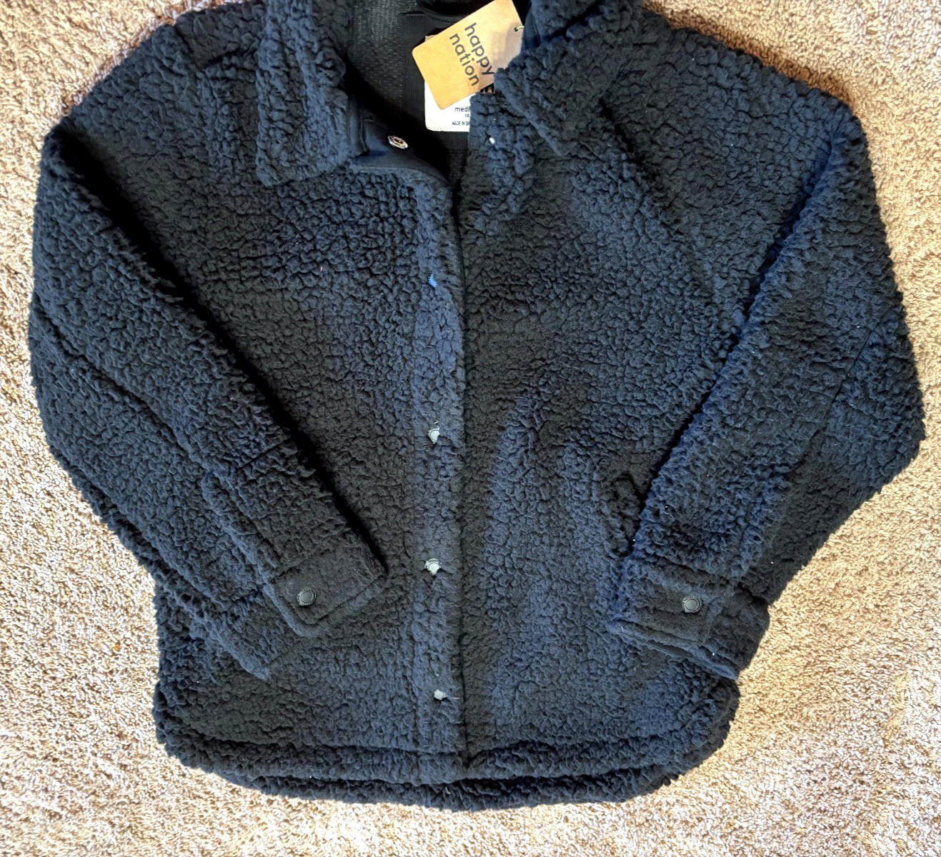 Happy Nation Victorias Secret Fleece Jacket Teddy  Bear Size Girls M 10 NEW