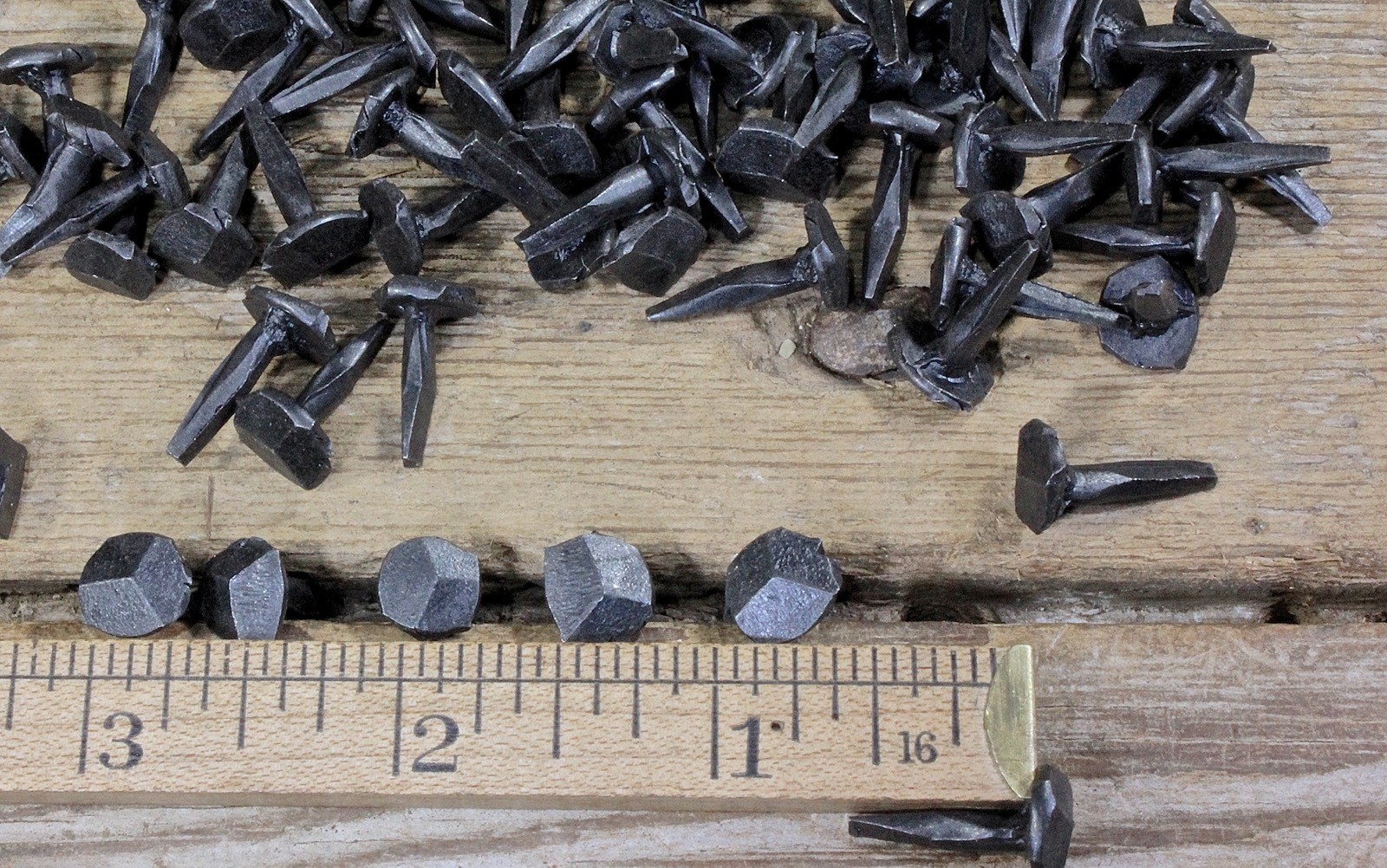5/8" Rosehead 25 Nails Square Wrought Iron Tacks Vintage Rustic Decorative Look