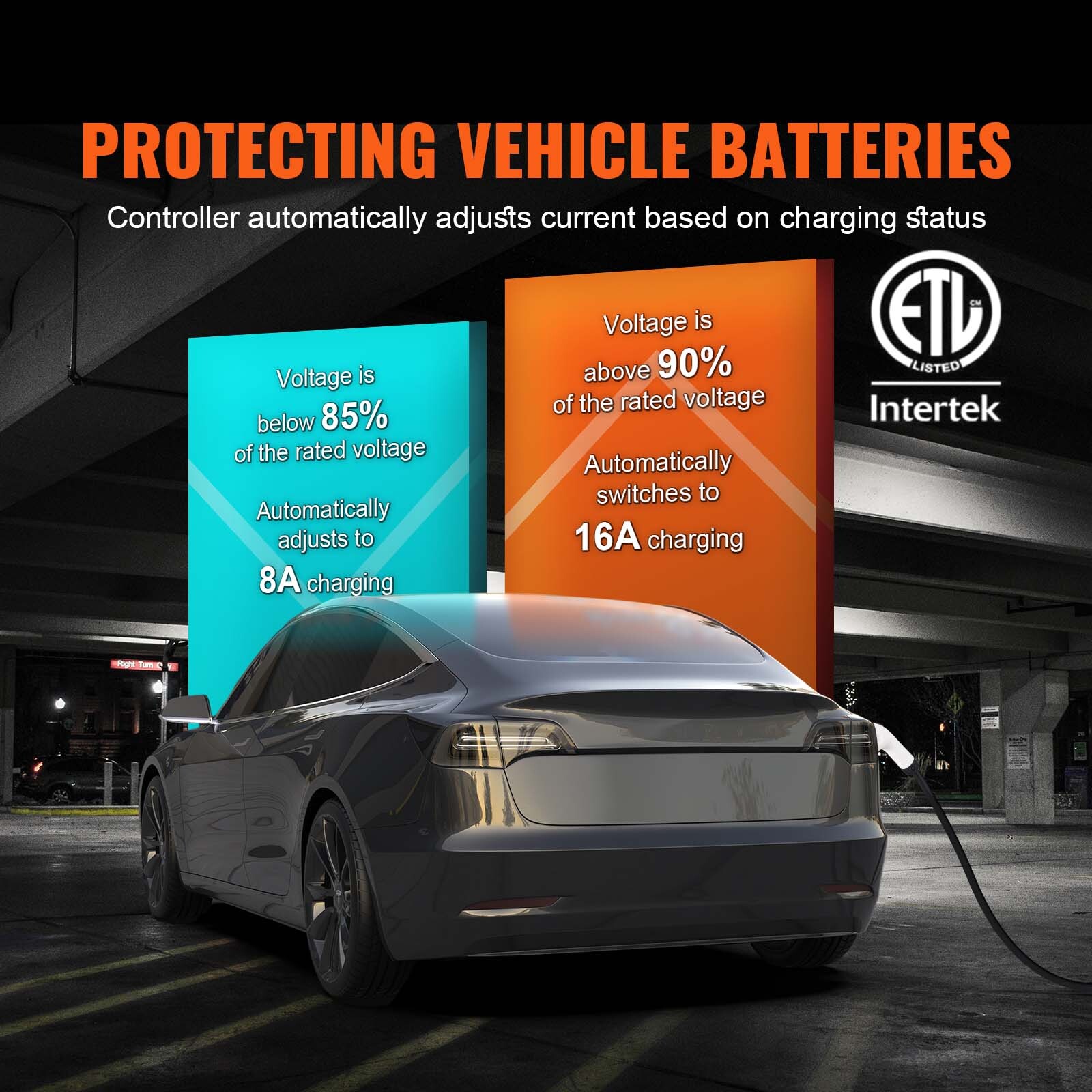 Portable EV Charger EV Car Charging Cable 16Amp Level 1&2 NEMA 6-20P/5-15P