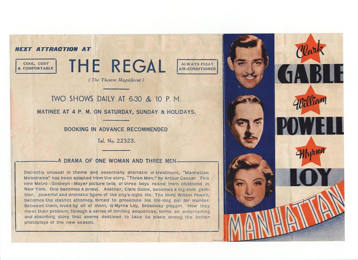 Manhattan Melodrama Clark Gable Herald from the 1934 Movie ultra rare