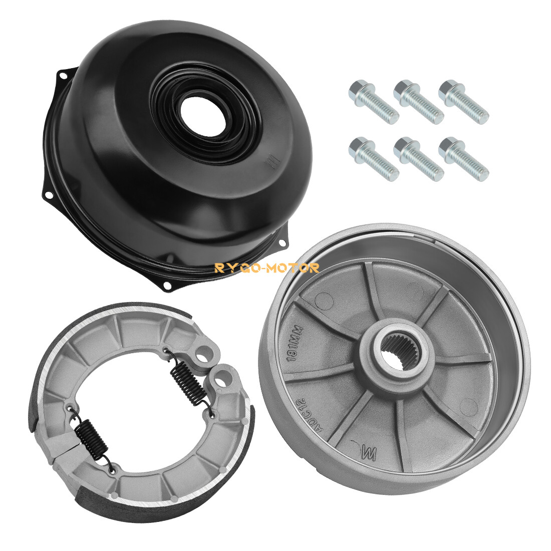 Rear Brake Drum & Cover w/Brake Shoes for Honda Foreman 500 TRX500 4x4 2005-2013