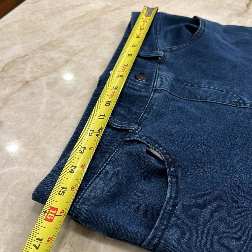 Betabrand Yoga Denim Skinny-Leg Pants | Dark Wash | Petite Medium