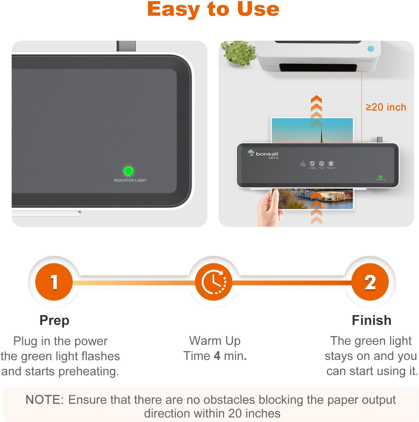 Laminator Machine with 5 Laminating Sheets, 9 Inch Thermal Laminating Machine fo