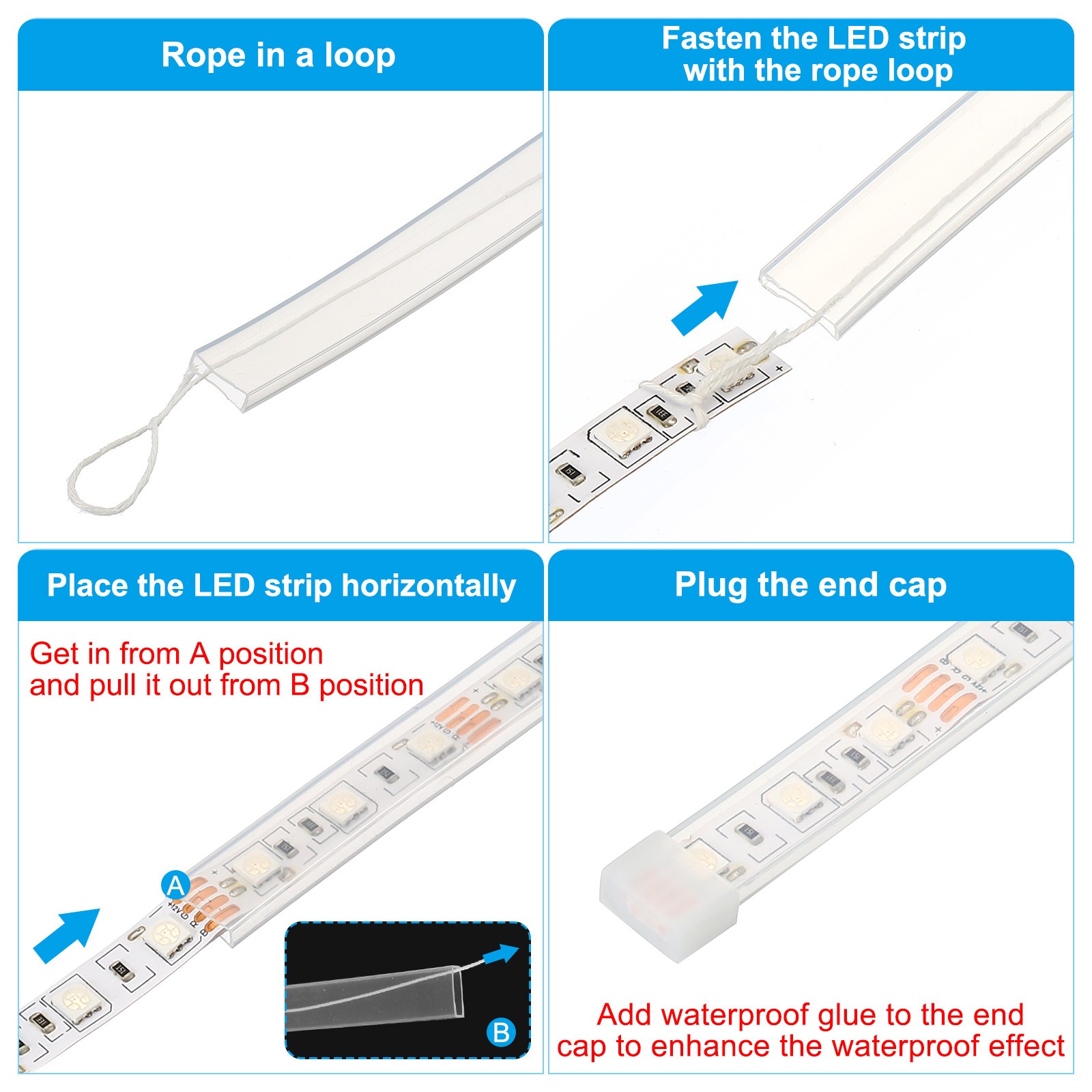 16.4ft Silicone Tube Sleeve Flat Flexible IP67 Waterproof Protection Cover Fit