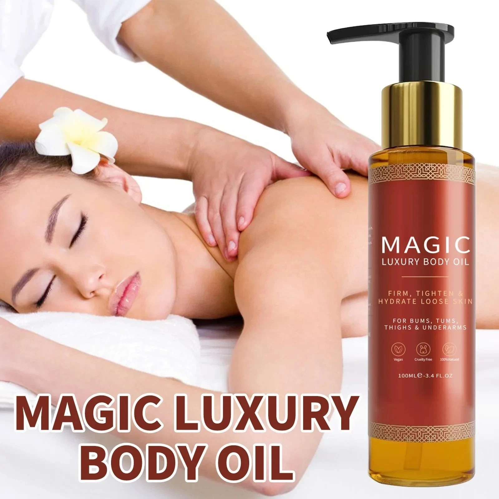 Besque Magic Luxury Body Oil 3.4 oz Firms Tighten & Hydrate Loose Skin Pump..