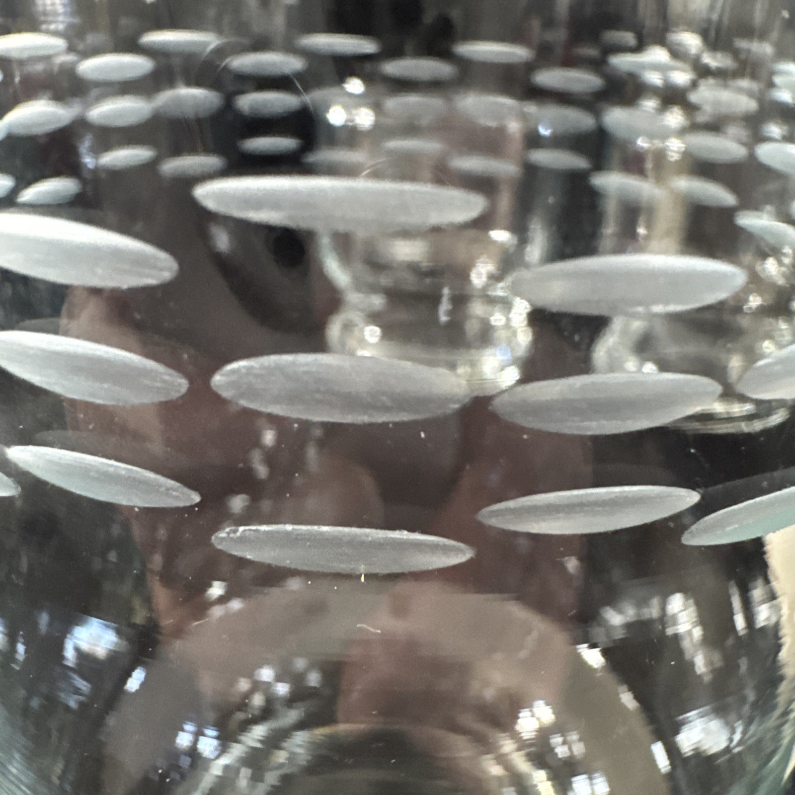 NIB Vintage Crystal Martini Set Pitcher 6 Glasses Swizzle Stick Princess House