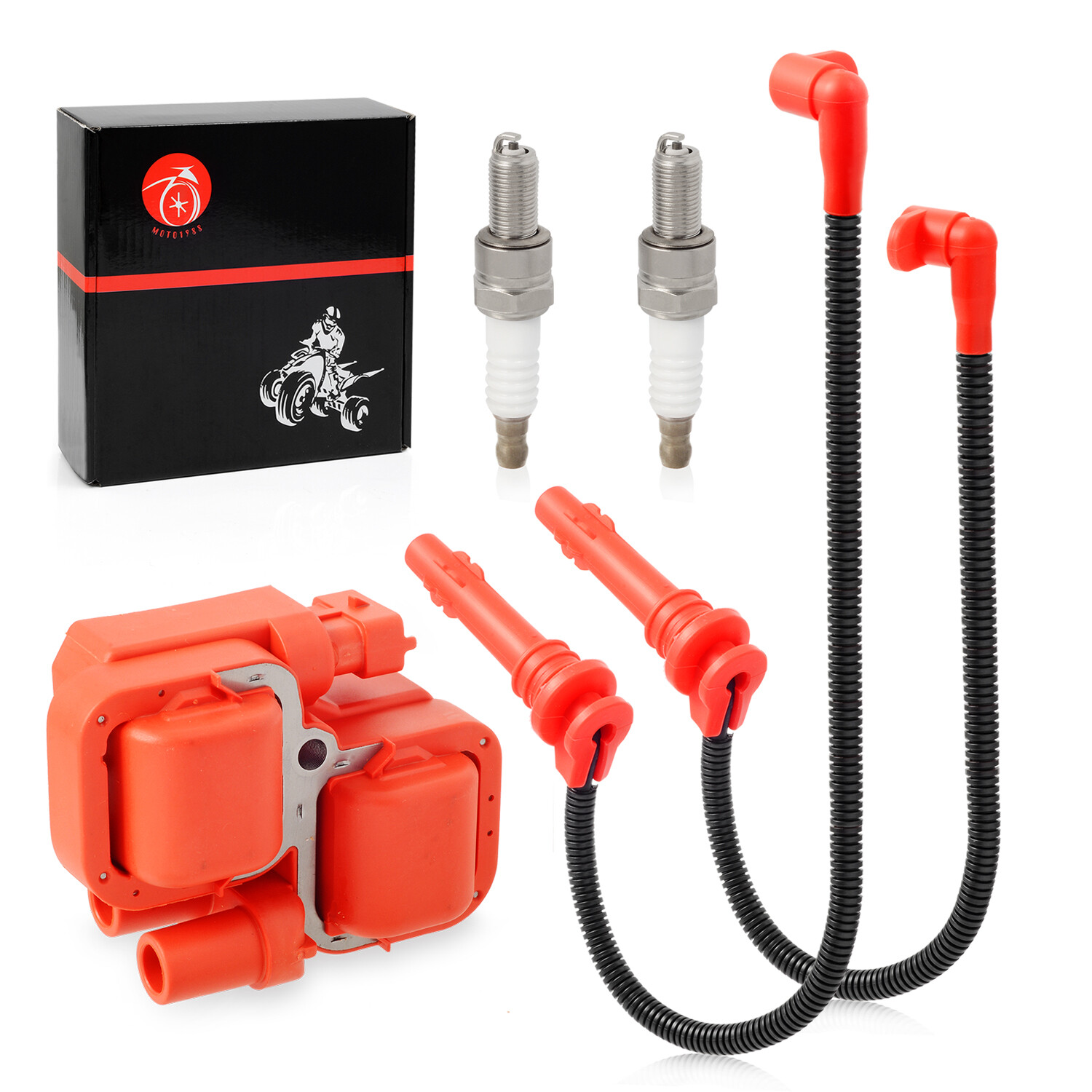 FOR Polaris Rzr Xp 900 4 900 Ignition coil Spark plug & Wire Cap 2011 2012-2014