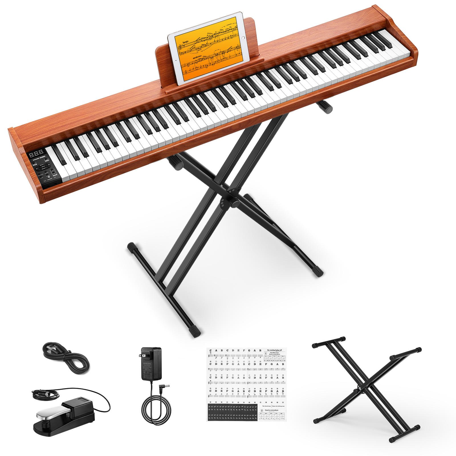 Donner DEP-1S 88-Key Digital Piano with Stand and Sustain Pedal