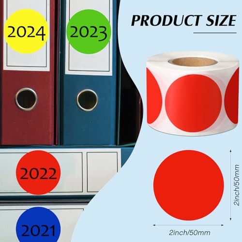 Pieces 2 Inch Color Coding Label Sticker 4 Assorted Colors Adhesive 2000
