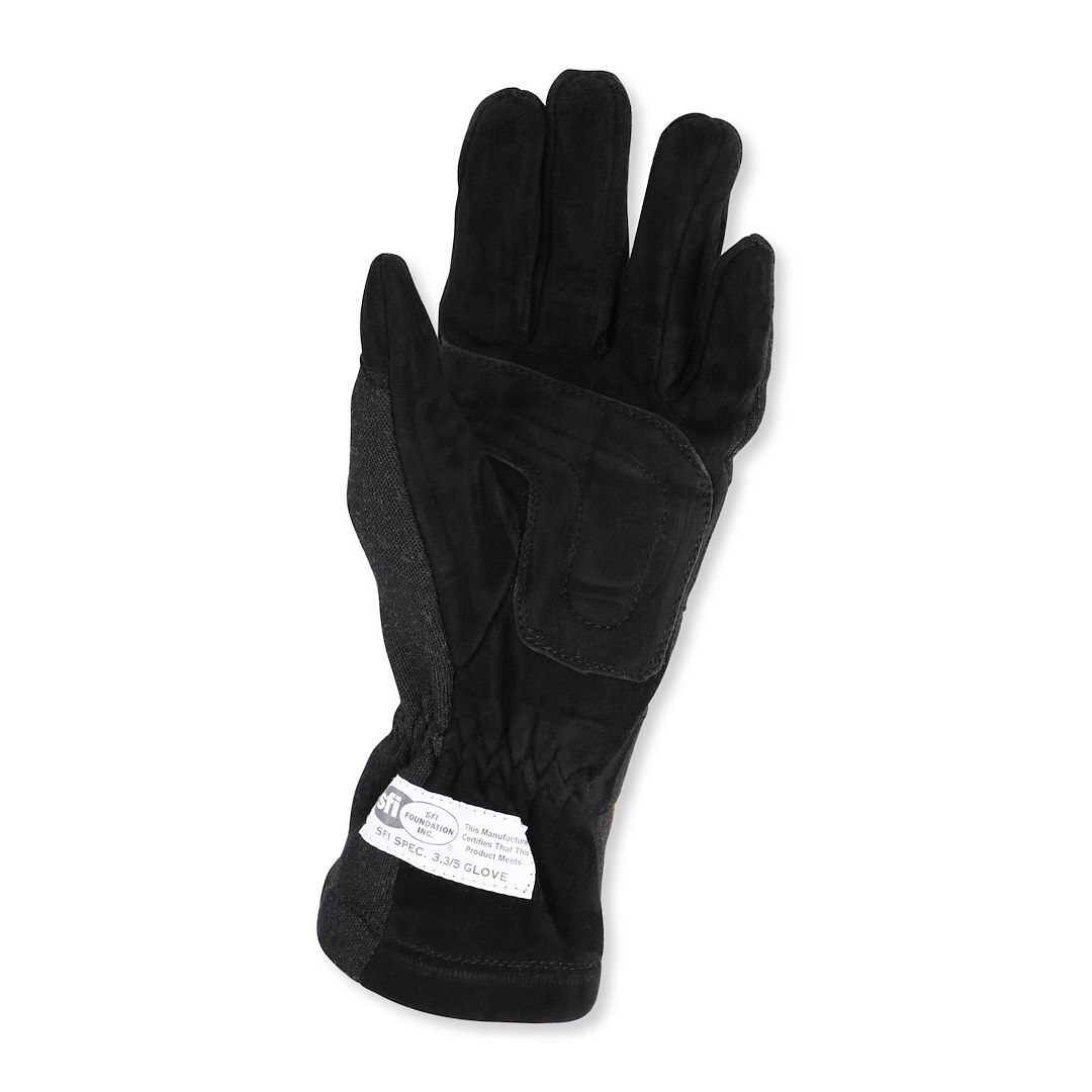 Racequip Safequip 2 Layer Large Black/Black 355 Series Driving Gloves P/N 355005