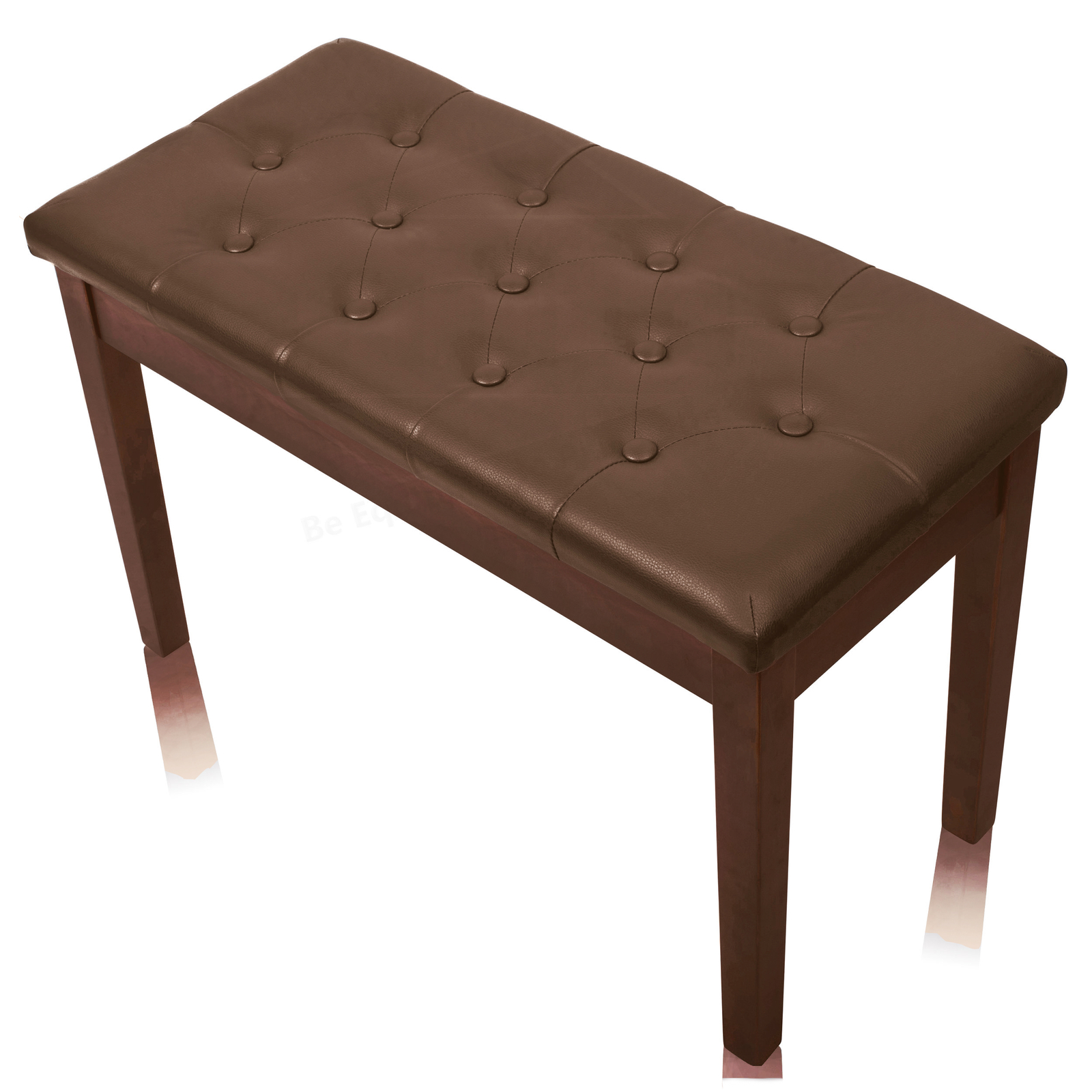 GRIFFIN Brown Leather Piano Bench Wood Keyboard Seat Music Storage Guitar Stool