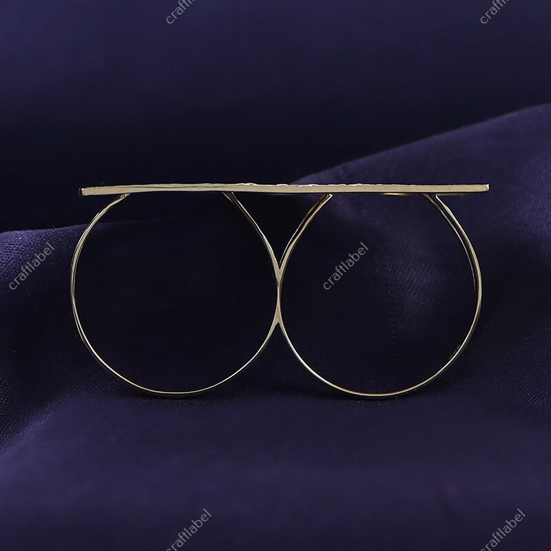 Two Finger Rectangular Last Supper Atlas Men's Ring Solid 925 Sterling Silver