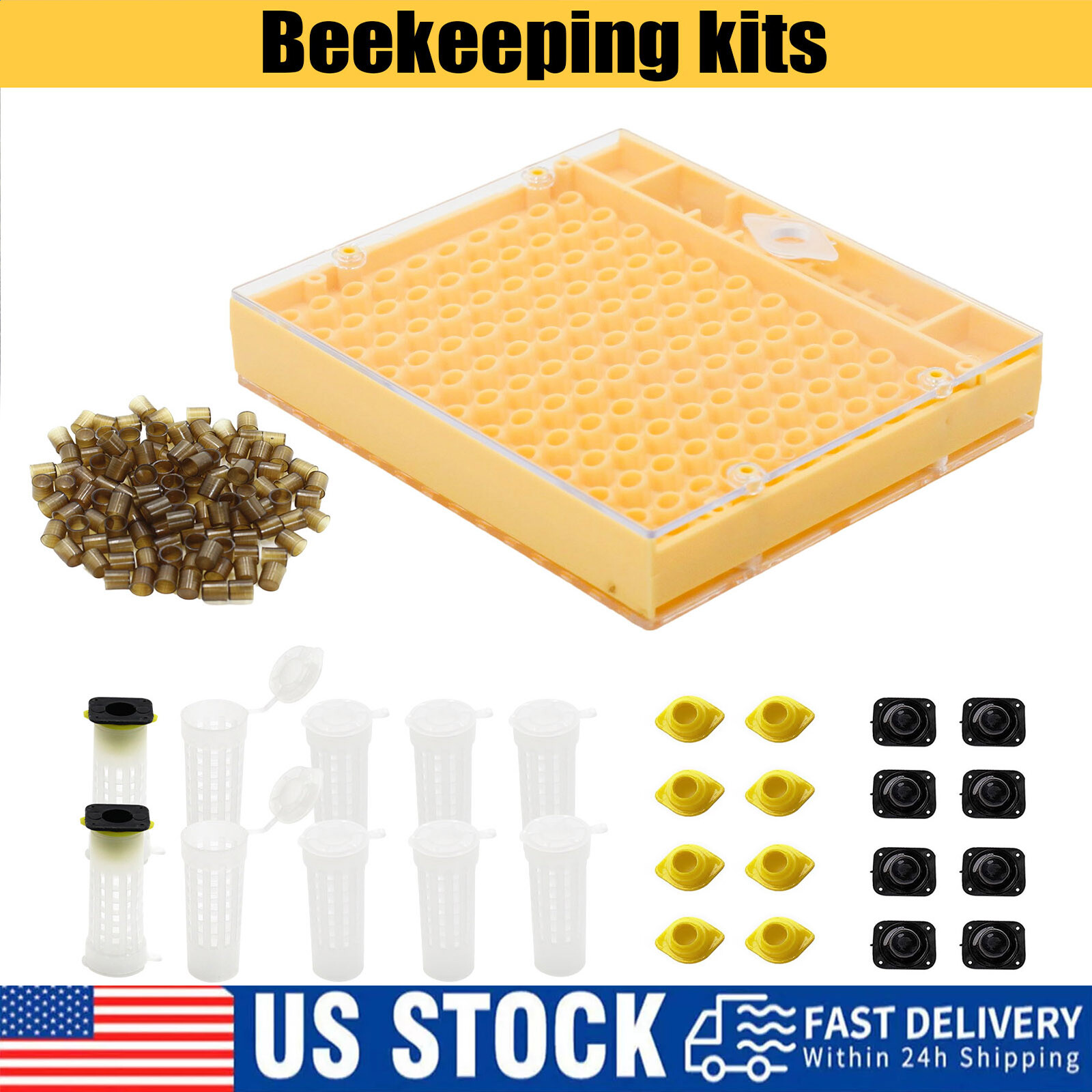 138X Beekeeping Rearing Cup Kit Bee Queen Cages Roller Beekeeper Equipment Tool