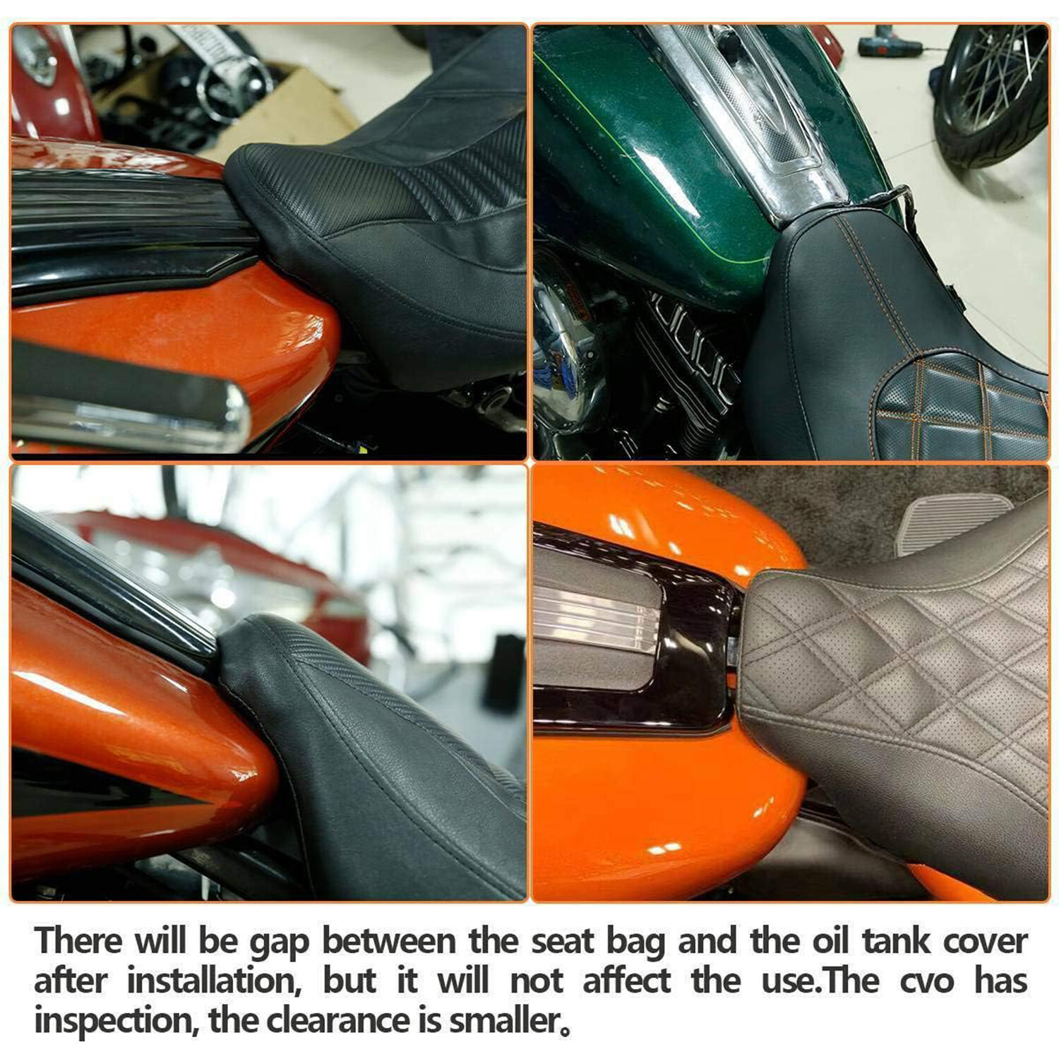 For Harley Davidson Touring CVO Road King Driver Passenger Seat Black Stitching