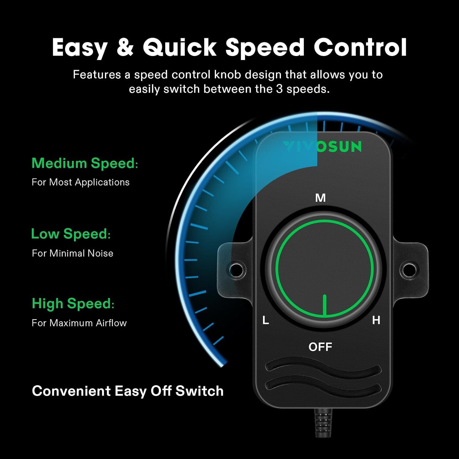 VIVOSUN Inline Booster Duct Fan HVAC Exhaust Ventilation Fan w/Speed Controller