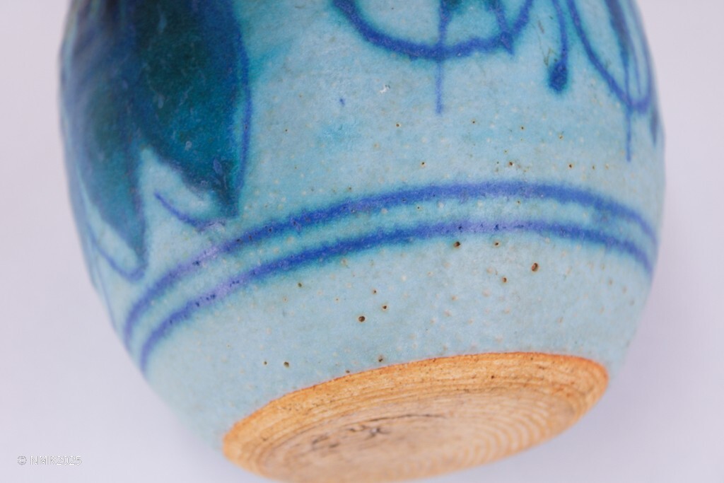 JT Abernathy Mid Century Modern Studio Pottery Matte Blue Glaze Pot Planter Vase