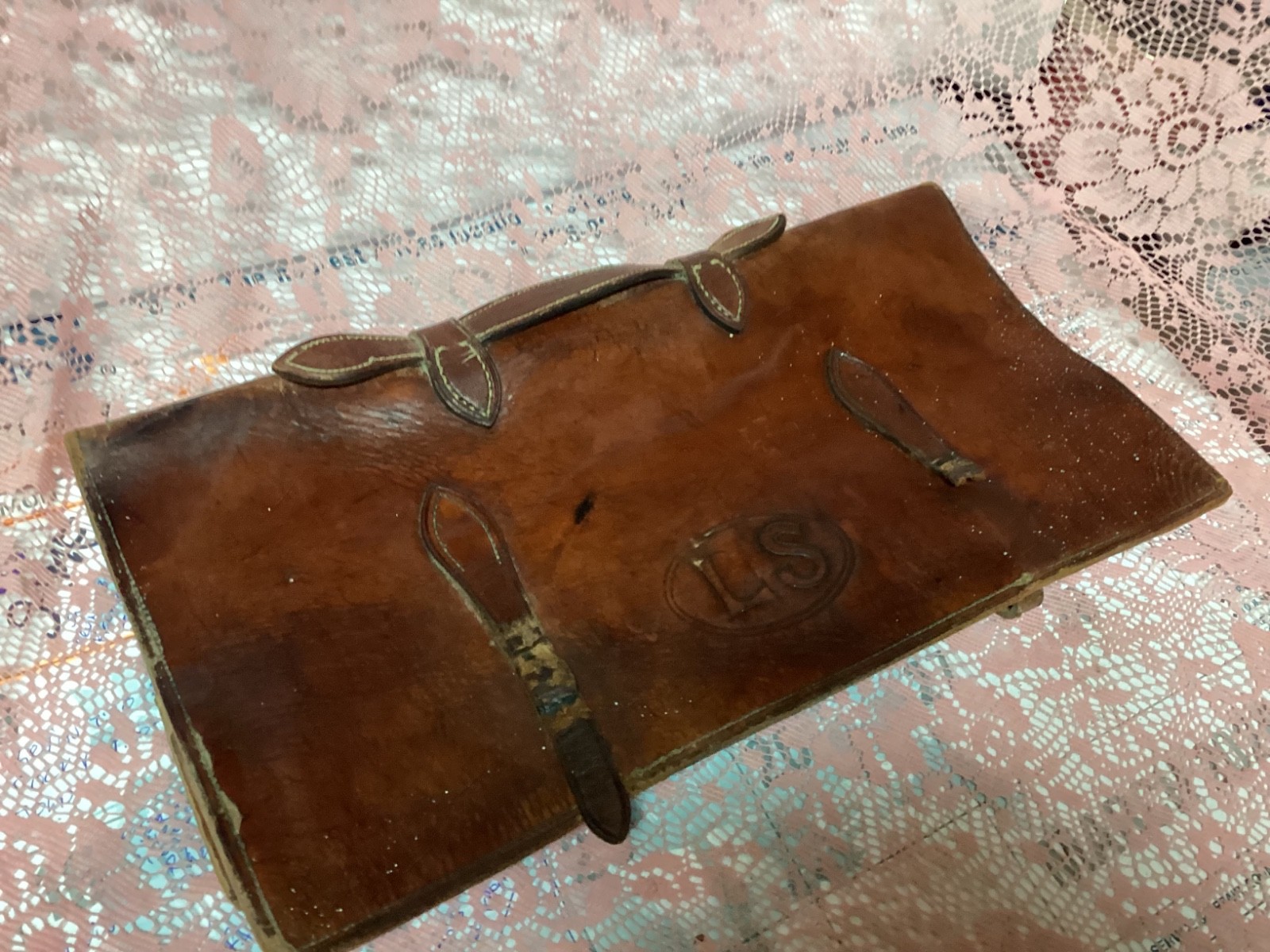 1830's Pre Civil War Leather Document Holder old orignal piece of history