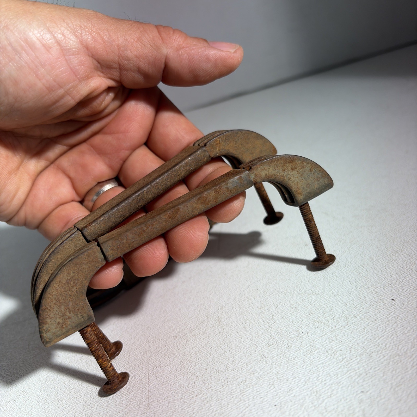 Vintage Art Deco Mid Century Modern Rustic Drawer Pulls Handles Set Of 3