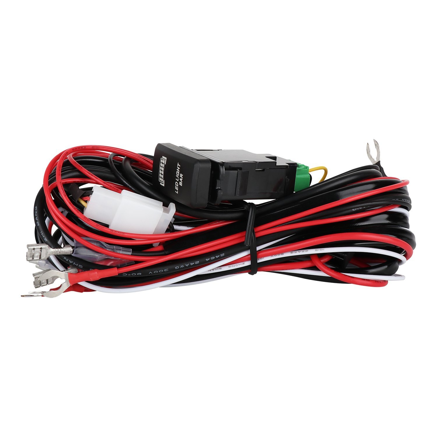 2pcs Universal LED Light Bar Wiring Harness Kits 12V 40A Relay Rocker Switch Kit