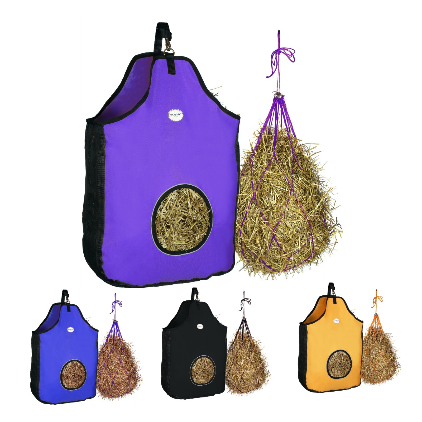 Majestic Ally 1200 D Hay Feeder Tote Bag for Horse, Sheep come with 36" Hay Net