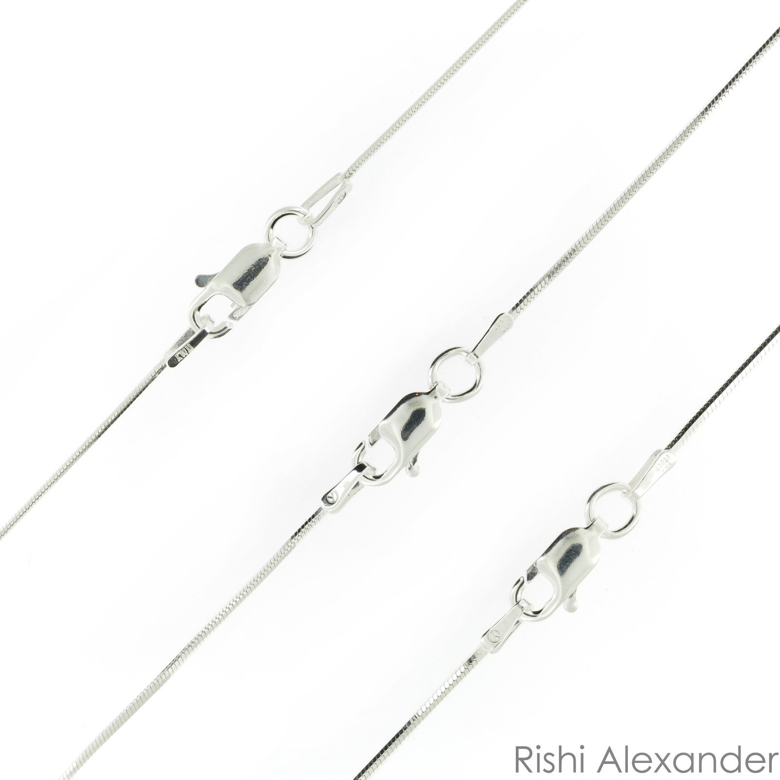 925 Sterling Silver Diamond Cut Snake Chain Necklace .925 Italy All Sizes